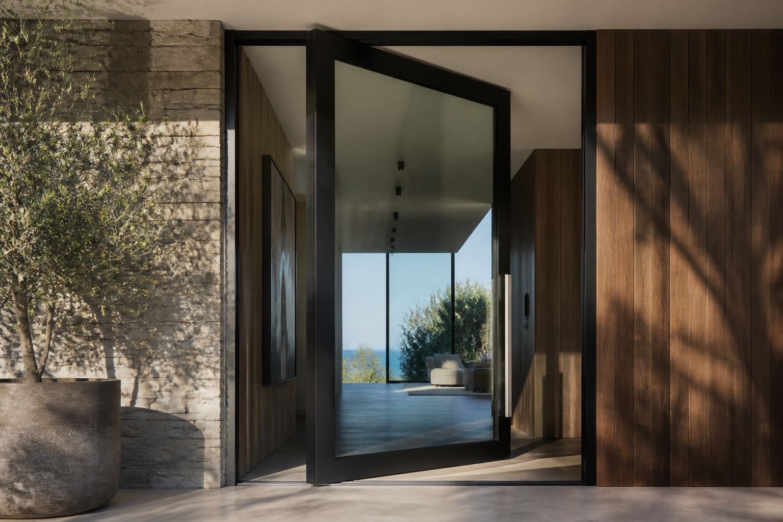 VLX 100 Pivot Door in Santa Clarita, CA | Lightwell Windows Santa Clarita - detail 2